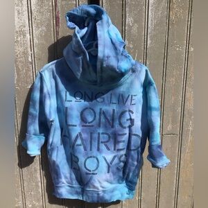 Fin First Vibrant Blue Tie-Dye Kids Hoodie
